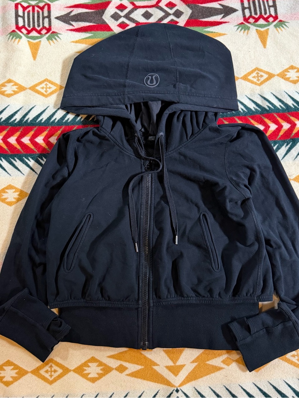 Lululemon Women's Black Zip-Up Scuba Hooded Jacket